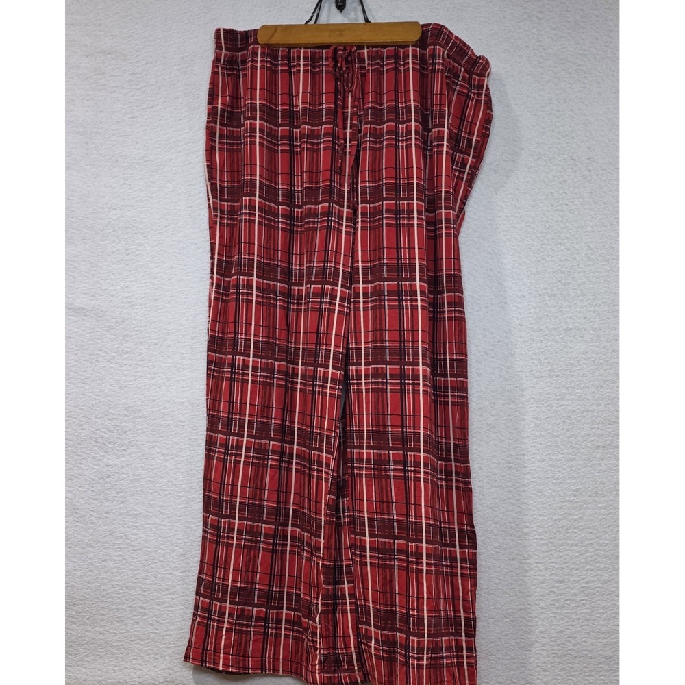 Cabernet Sleep Sense Lounge Pants Womens XL Elastic Waist Red Plaid Comfy Soft